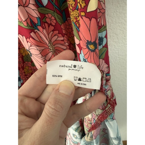 Natural Life Collette Tiered Maxi Dress Small Colorful Boho Artsy - Picture 6 of 6